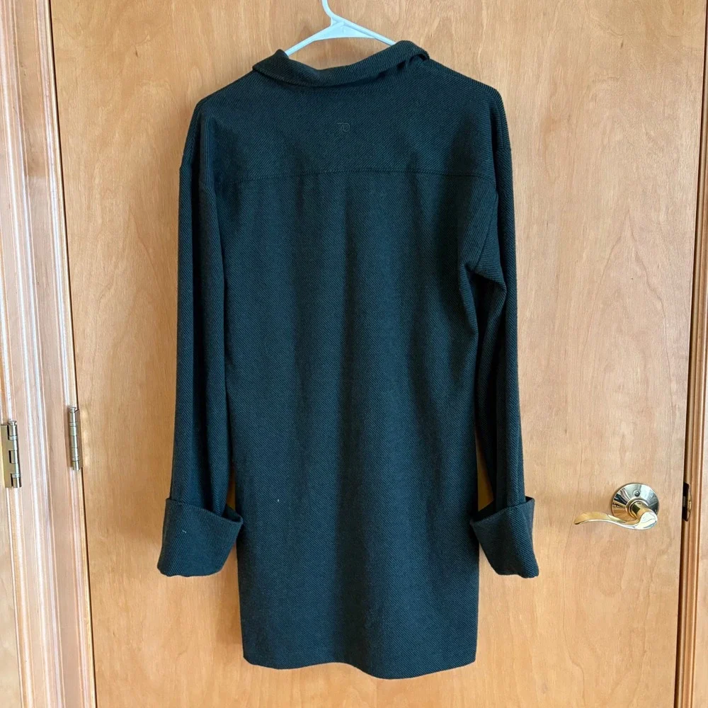 7Diamonds Generation Long Sleeve Polo Dress Dark green Khaki XS WGD-8000‎ New